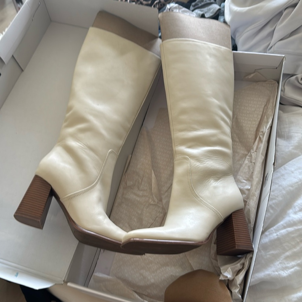 Worn once cream boots!